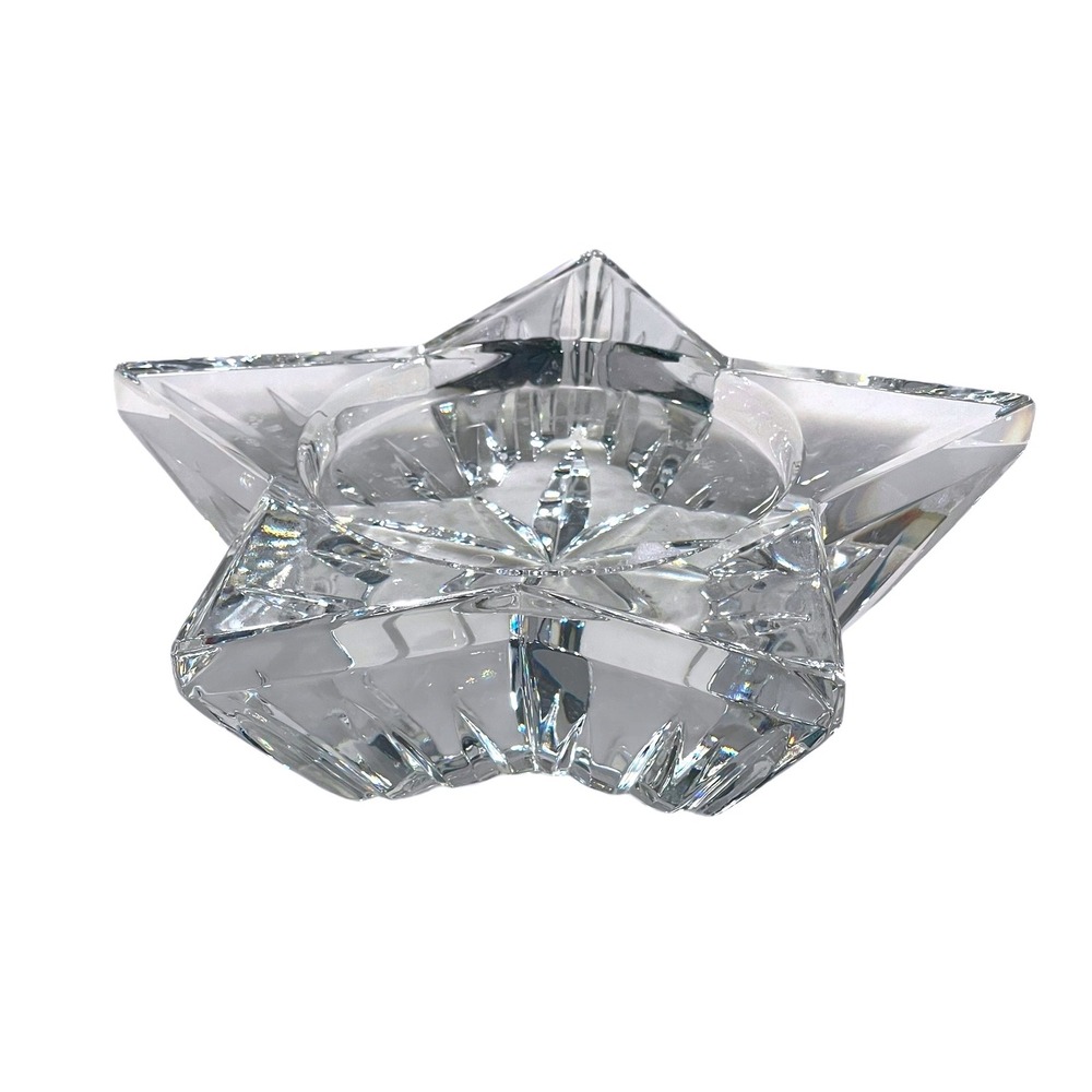 Waterford Crystal Star Bowl Signed Cut‎ Glass Votive Candy Dish 5" Holiday